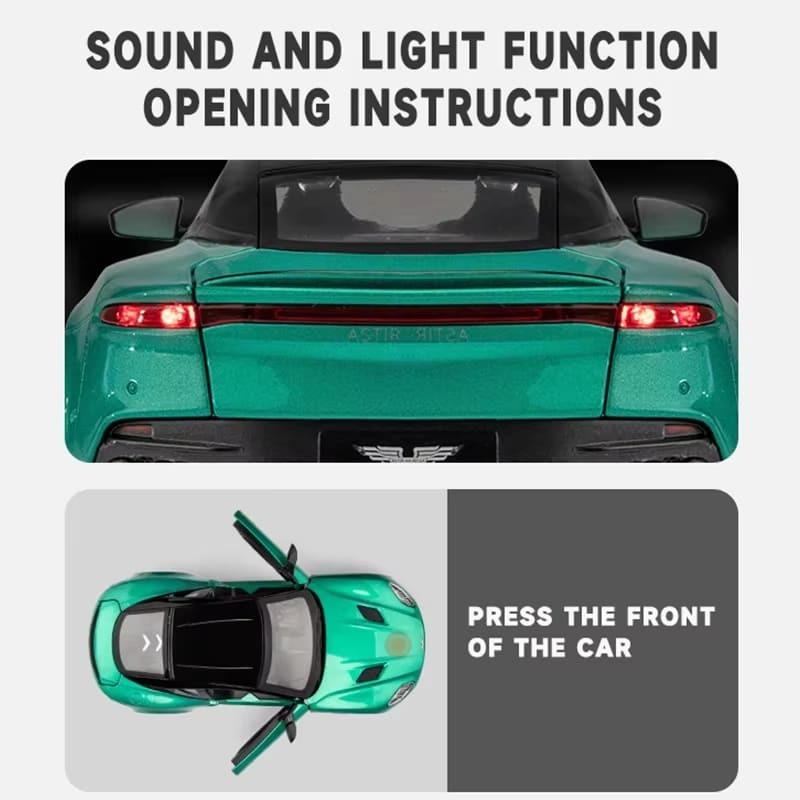 Diecast 1:24 Alloy  Model Car  Miniature Martin DBS Supercar Children Collectible Birthday Gift Metal Vehicle Boys Gift Hot Selling Toys