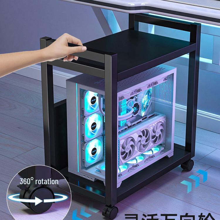 E-sports Room Computer Bracket: Movable Desktop Case Stand & Floor-standing Storage