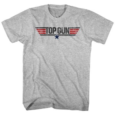 T-shirt Homme Unisexte Logo Ailes de Chasseur Vintage Noir et Rouge Film Top Gun