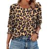 Women's Clothing, Spring, Loose, Casual, Printed, Seven Quarter Sleeves, Round Neck, T-shirt, Top