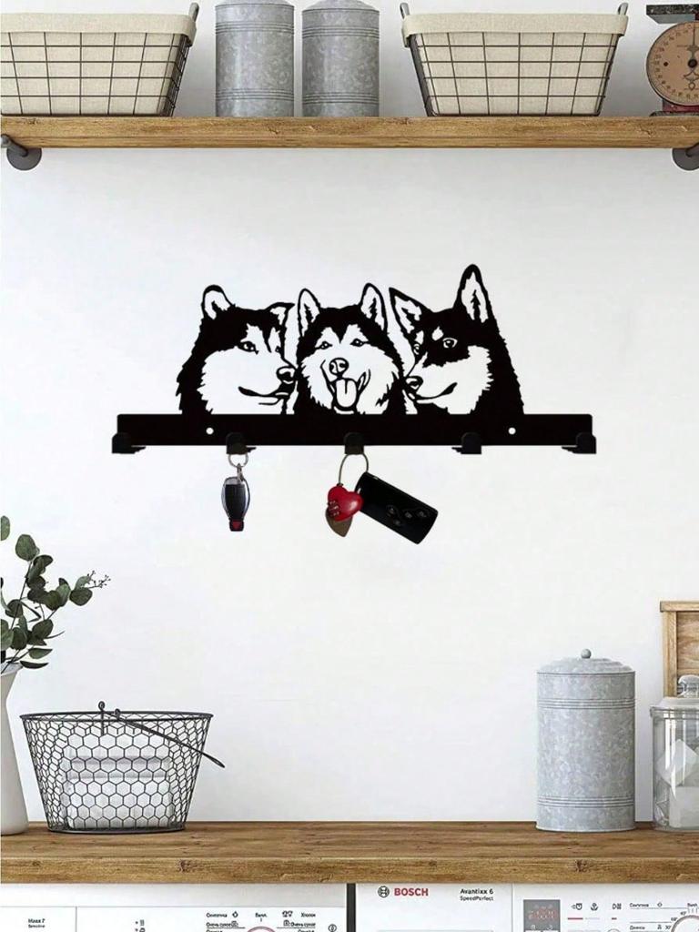 1-2pcs Black Iron Dog Wall Hook, Cute Animal Hanger for Home Decor, Keys & Towels, Dog Lover Gift