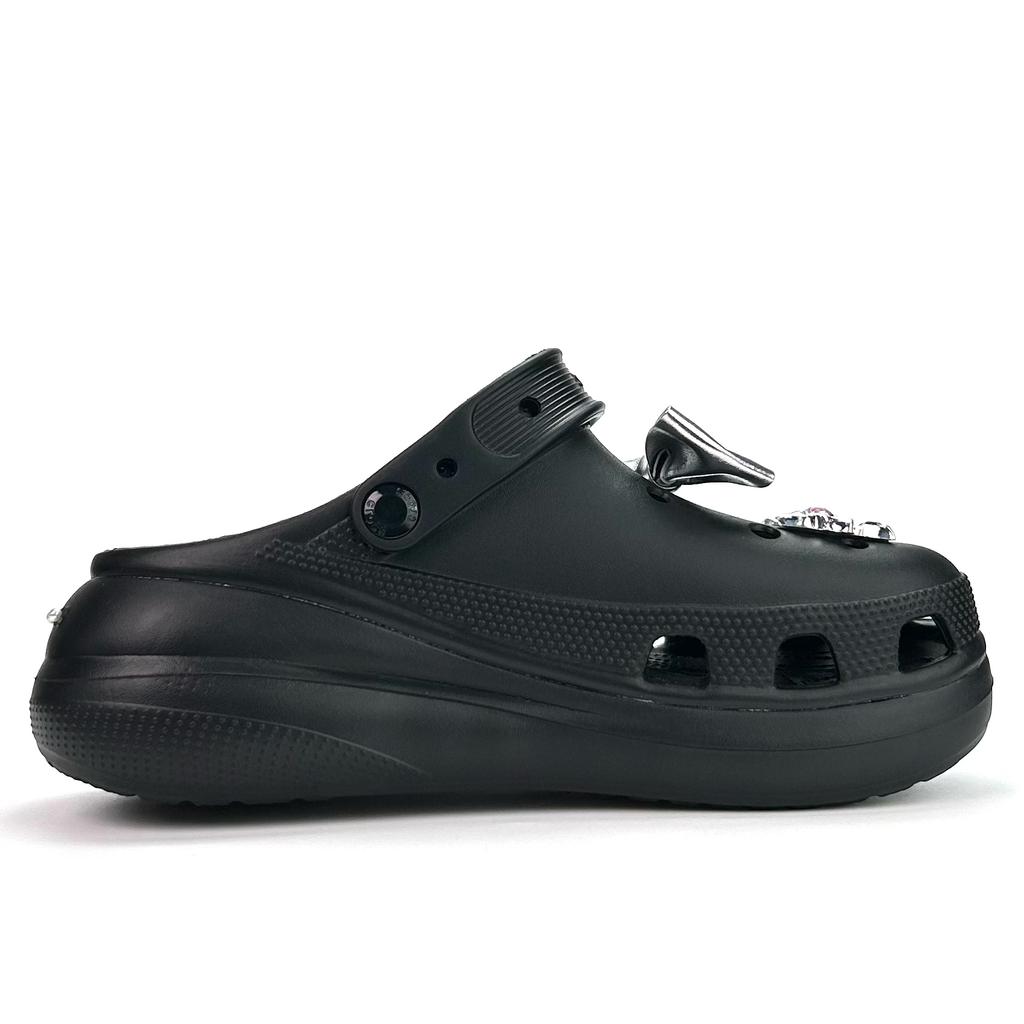 Crocs EVA Classic Crush Clog Blade Wing Angel Comfortable and Trendy Shoes Hole Shoes Unisex Silver