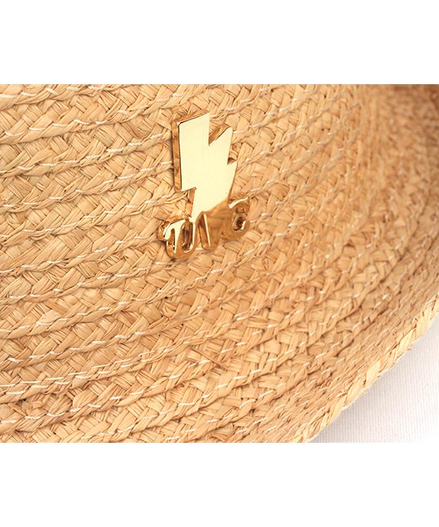 Yunibeosyeolkemiseuteuli Bu Raffia Simple Beige Fedora Summer Hat
