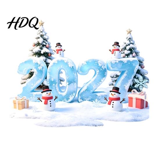 Removable New Year Decals 2027 Christmas Winter Window Cling Static Sticker with Snowman PVC Tree Snowfalke Waterproof Glass Door Decal