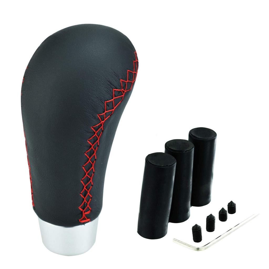 Abfer Car Shift Knob R Shape Gear Shifter Knob Auto Manual Car Universal Car Accessories Interior (Black and Red)