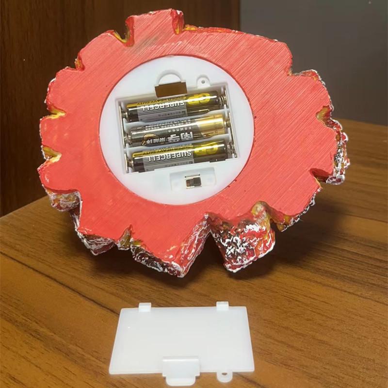 LED Resin Charcoal Flame Light: Modern Minimalist Battery-Operated Ornament & Christmas Gift Props
