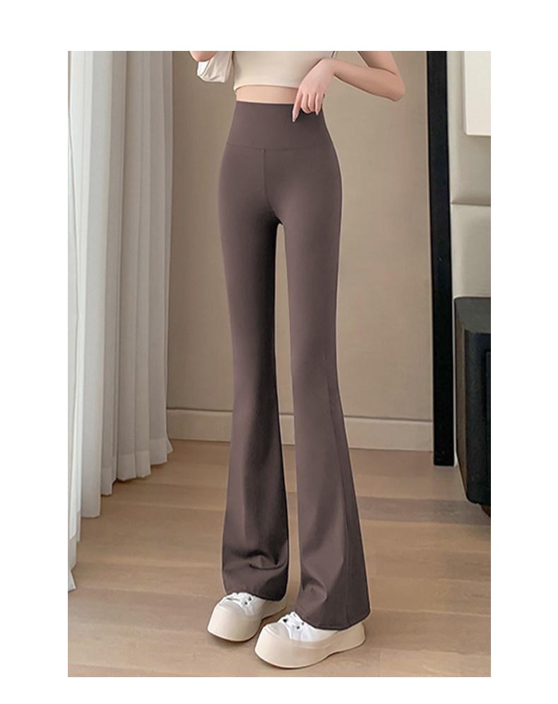 145cm Petite Sand Shark Bell Bottom Yoga Pants - Women's Plus Velvet Fitness Pants for Autumn/Winter