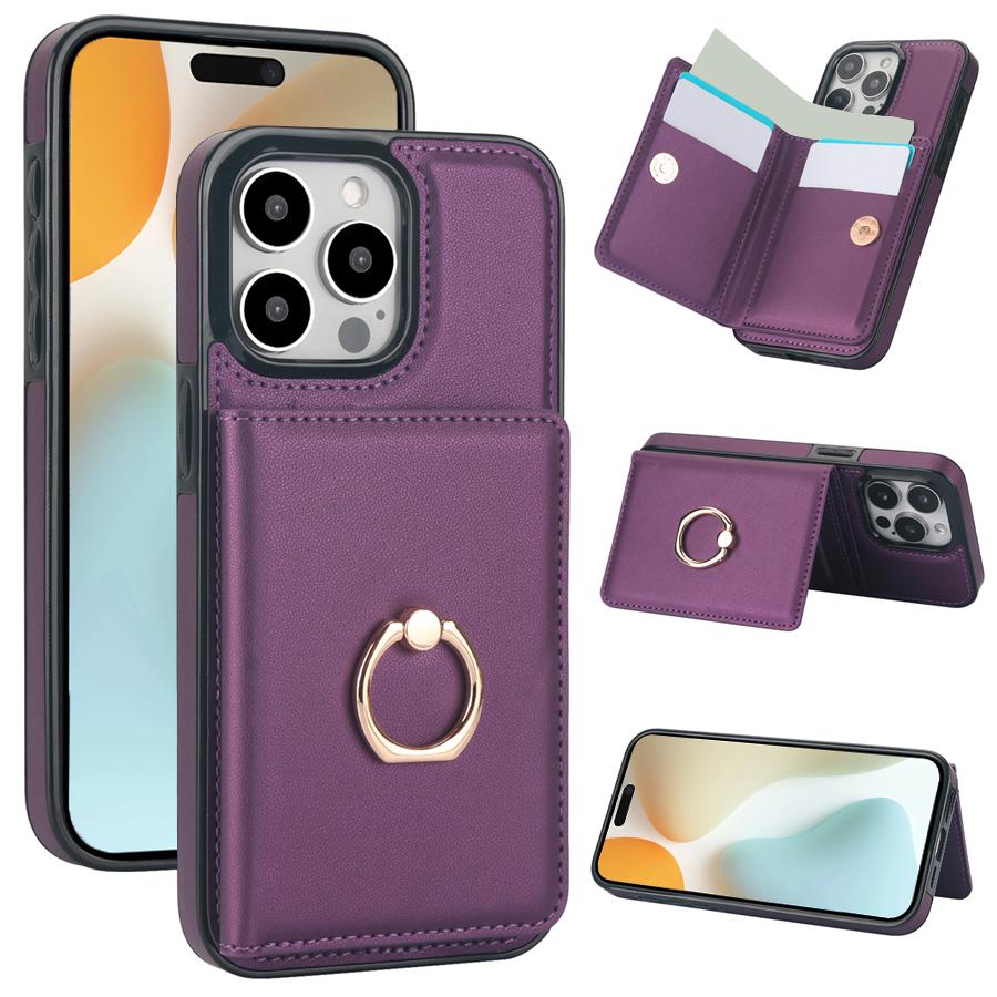 Wallet Card Slot RFID Blocking Kickstand Magnetic 360° Flip Leather Case For iPhone 17 Pro Max Air 16e 15 Plus 14 13 12 11 XR 8