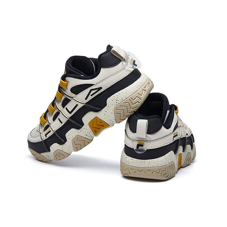 FILA Low top Vintage Basketball Shoes Men's White Black Yellow F12M041202FOB