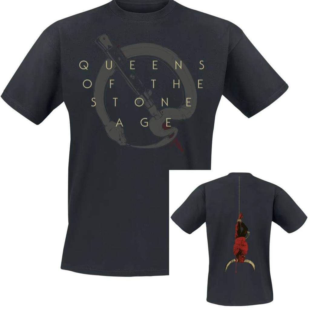 Hot Sale Era Vulgaris Queens of The Stone Age Graphic Print T-Shirt Men Women Metal Rock Band Summer New Tee Loose Casual Oversized Streetwear Top