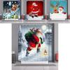 Santa Claus Christmas Shower Curtain With Hooks Waterproof And Durable
