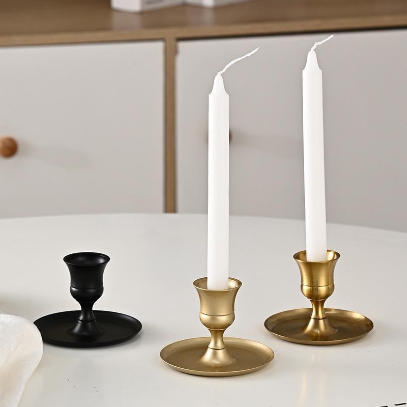 Vintage Tabletop Candle Holders Elegant Decorative Candlestick Fits Taper Candles for Living Room Hotel Decor