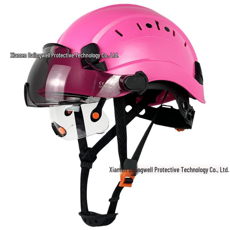 CE Anti-Smash Construction Safety Helmet with Dual Goggles, ABS Material, National Standard