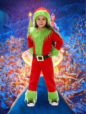 Kinder Weihnachts-Grinch Cosplay Aufführungskostüm