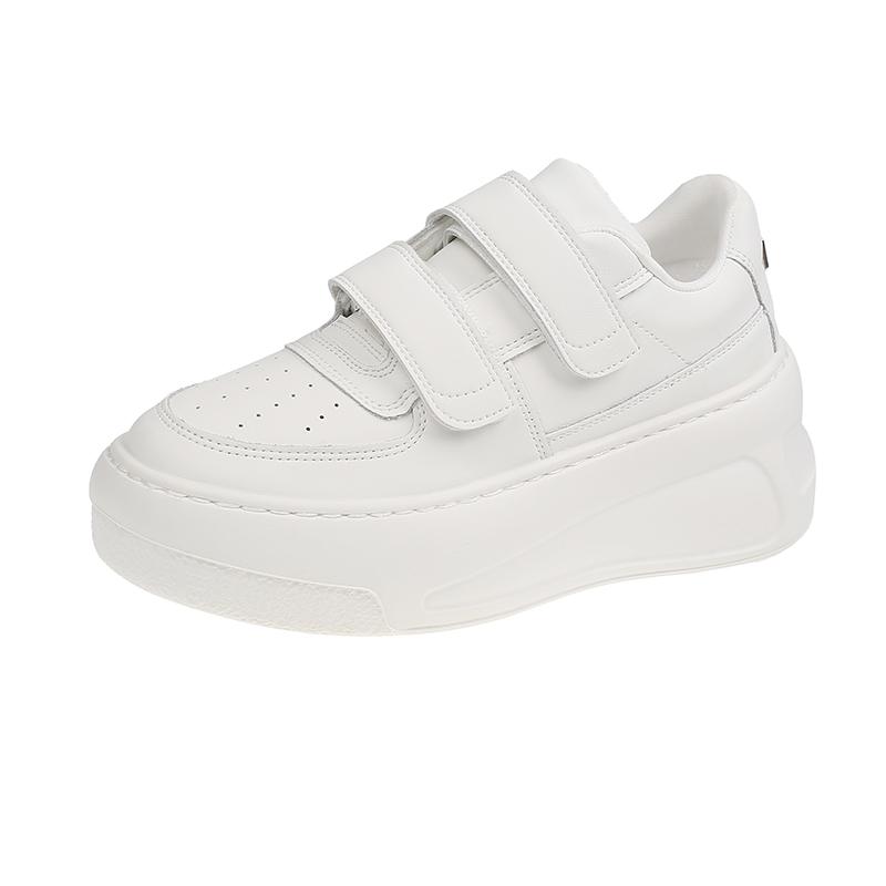 

Модные женские туфли на платформе, новые модные туфли с круглым носком для активного отдыха, женские вулканизированные туфли, износостойкие однотонные женские кроссовки 38 белый