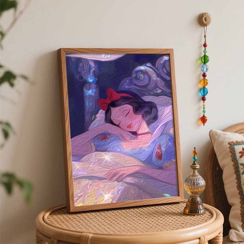 Disney Snow White Digital Oil Painting Painting Art Handmade Diy Gift Home decoration.Sleeping Beauty Princess Sparkling Starry Sky