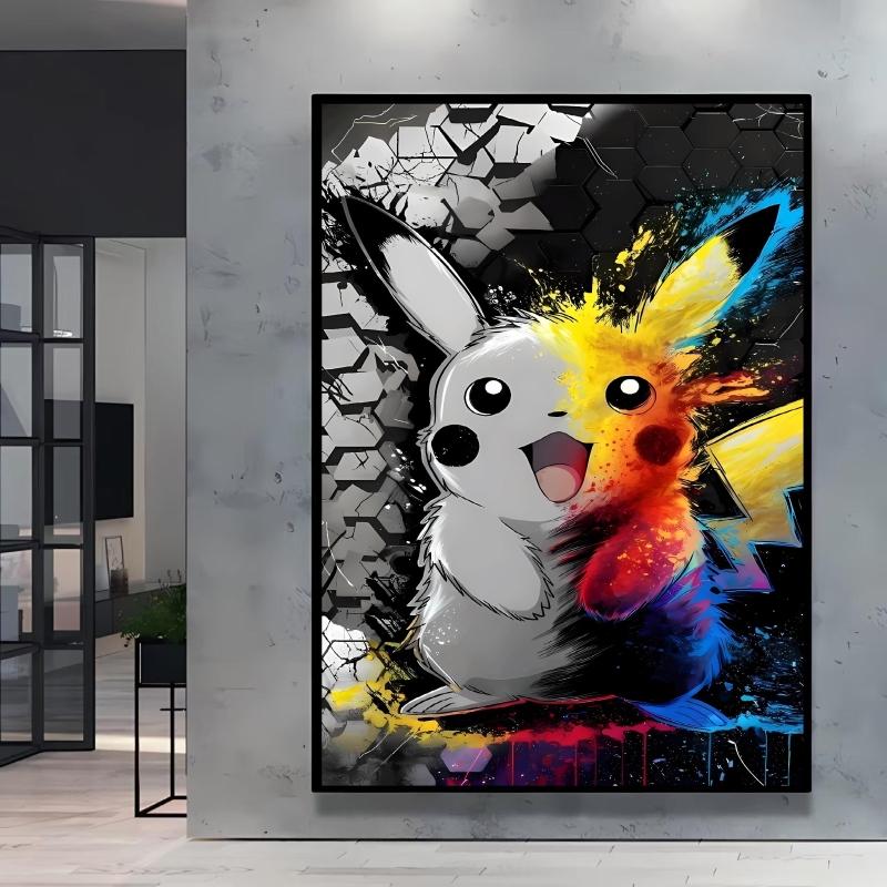 Canvas Art Wall Painting Posters Pokemon Images Pikachu Decor Painting Home Decoration Living Room Decor Paintings Kids Gift