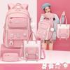 Pink Waterproof Wear-resistant Leisure School Bags Primary School Girls' After-school Tutoring Shoulder Bag Lightweight Nylon Material Bookbag