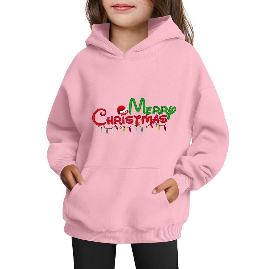 Sweatshirts für Teenager-Mädchen Hoodies Langarm Kordelzug Pullover Niedlicher Aufdruck Übergroßer Hoodie Weihnachten