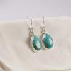 Boucles d'oreilles Turquoise en forme de larme: Pendentif en Argent Sterling, Pierre Précieuse d'Arizona