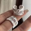 925 Sterling Silver Rings for Women Couple Minimalist Handmade Simple Hollow Wide Ring Fine Jewelry Gift Prevent Allergy