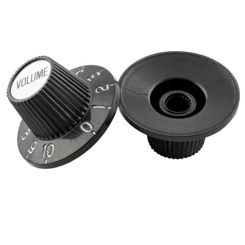 Musiclily Pro Top Hat Knob Set, Imperial, 2V2T, Sombrero Knobs for Electric Guitar/Bass Amplifiers, Black