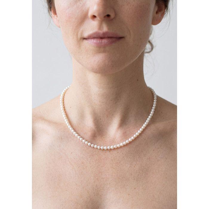 Collier - Pearls &amp; Colors - Perle de Culture d'Eau Douce AAA+ - 4-5 mm - Blanc Naturel - Or Jaune 375/1000