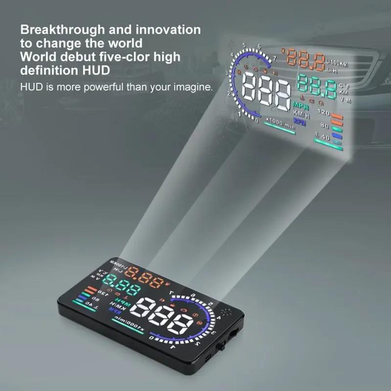 OBD2 for HUD Car Head Up Display Digital Speedometer Windshield Speed Projector Speeding Water Temp RPM Alarm Fuel Consumption