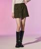 KOLEAT [Fleece-Lined Ver.] Functional Warm Cargo Elastic Waist Mini Skirt [Khaki]