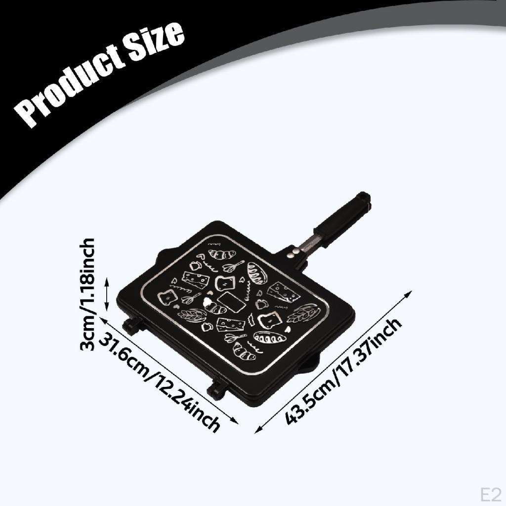 Double Sided Frying Pan Pancake Maker Nonstick Aluminum Alloy Kitchen Cookware Portable Premium