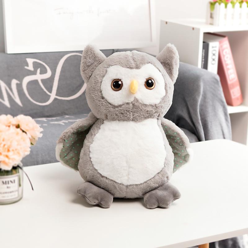 

Creative owl doll plush toy child soothing bed sleeping throw pillow doll ragdoll birthday gift 25cm светло-серый