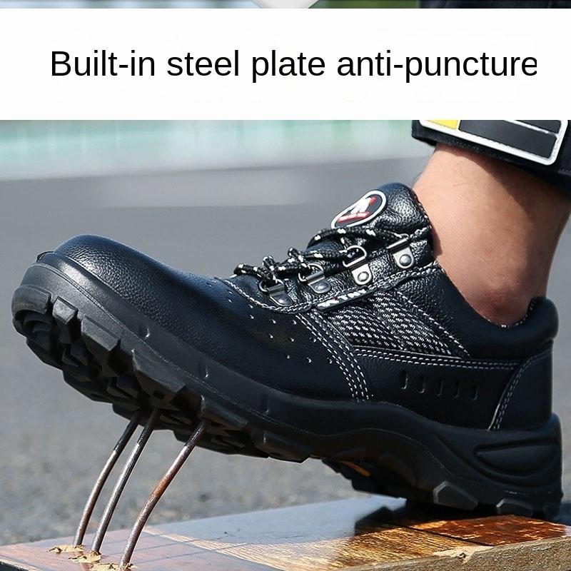 Wasserdichte Arbeitsversicherungsschuhe für Herren, verschleißfest und atmungsaktiv, Sicherheitsschuhe mit Stahlsackkopf, Anti-Smashing- und Anti-Piercing-Arbeitsschuhe