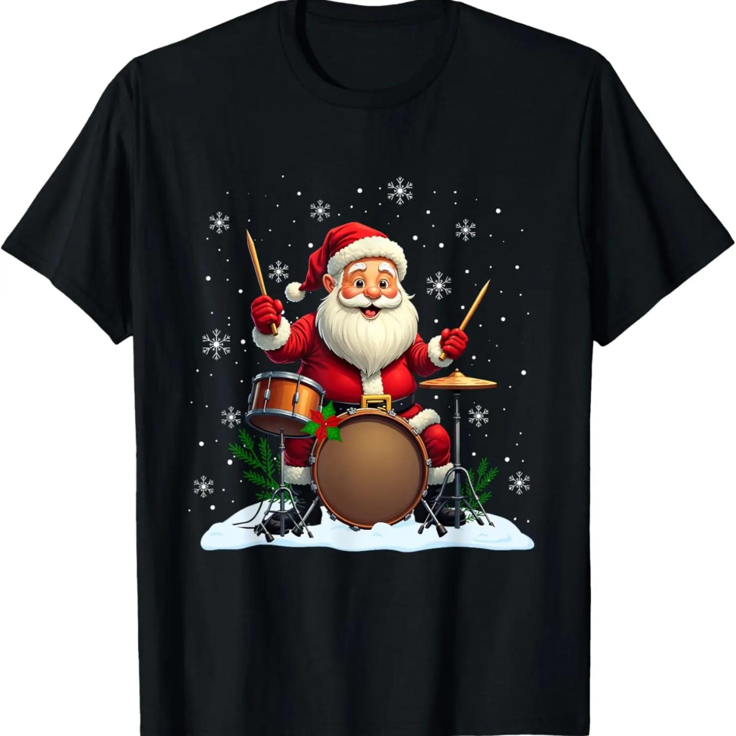 Funny Gecko Wearing Sunglasses Playing Drums Drummers T-Shirt S