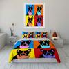 Colorful Pop Art Dog Print Bedding Duvet Cover Set Duvet Cover Pillowcases  (1*Duvet Cover 2*Pillowcases, without duvet insert)