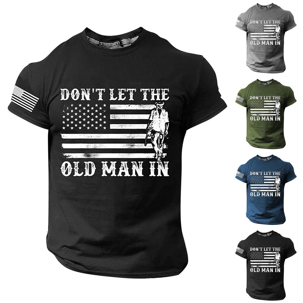 Mens Independence Day T-Shirts USA Flag Graphic T-Shirts Short Sleeve American Patriotic Vintage T Shirt