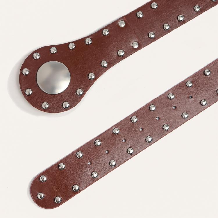 Alternative Fashion PU Leather Waist Belt Punk Rock Clothing Accessory Waist Girdle with Reinforced Metal Studs