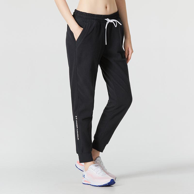 Under Armour Casual Fleece Joggers Thick Women Bottoms Black 1365775-001
