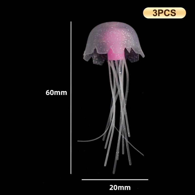 3 ks Umělá svítící fluorescenční medúza Dekorace do akvária Akvarijní rostlina pod vodou Mořská vodní krajina Ornament