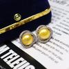 Elegant Freshwater Pearl 18K Gold-Plated Earrings: 8-9mm Studs with Zircon Details