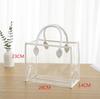 Waterproof Transparent Gift Bag Large Capacity Portable Women Shopping Bags with PU Handle Lightweight