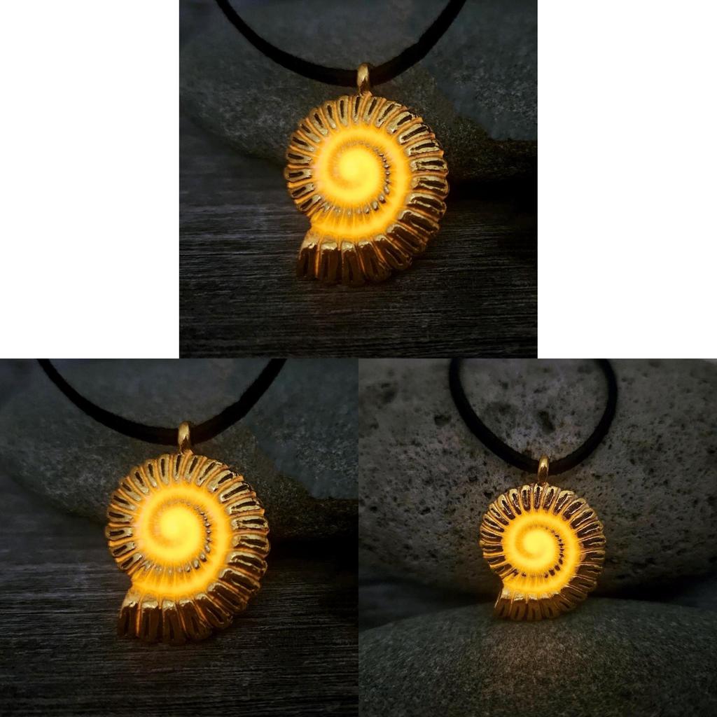 Mermaid Shell Necklace With Orange Glow For Women Fashion Jewelry
