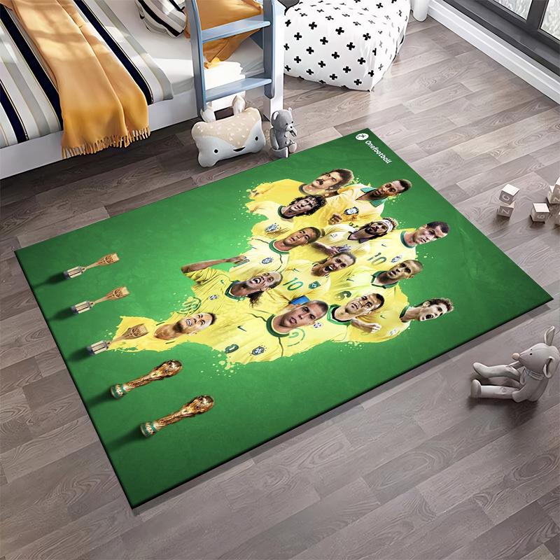 Soccer Team Trophy Designed Floor Mat, Suitable As a Non-slip Mat for the Living Room or Bedroom Sofa