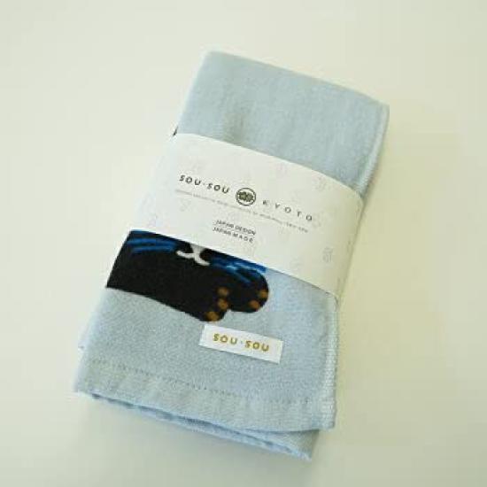 Marushin Cat Antibacterial and 6165013400 SOU SOU Design, Single-Sided Gauze, Deodorizing, 100% Cotton,