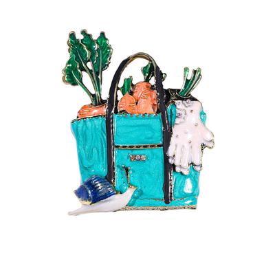 Medieval Vintage Retro Bag Brooch Pastoral Breath Snail Enamel Craft Brooch Clothing Accessories