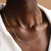 Gold Initial Necklace for Women Tiny Sideways Letter Pendant Chain Necklace Gold Plated Jewelry