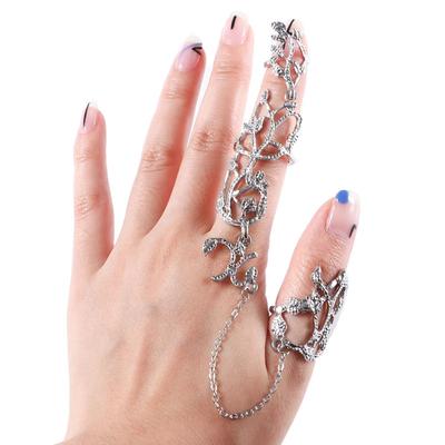 1 STÜCK Beliebte Mode Frauen Dame Ringe Mehrere Gliederkette Finger Stapel Knuckle Band Rose Blume Kristall Ring Schönen Schmuck Geschenk