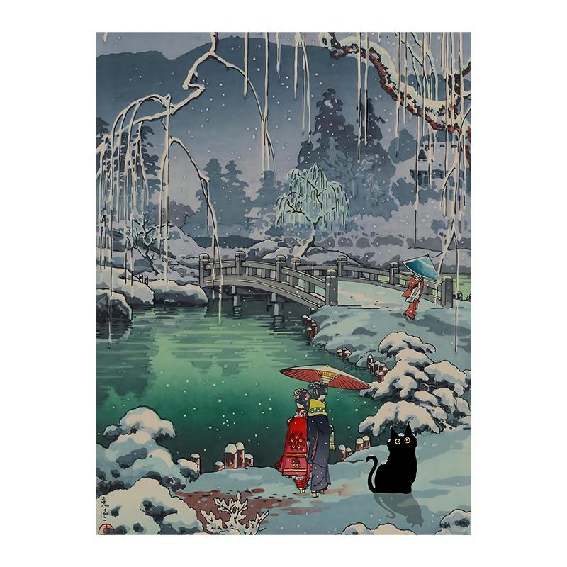 Van Gogh Black Cat Sunflowers Funny Art Matisse Monet Canvas Painting Posters And Prints Wall Pictures For Living Room Decor