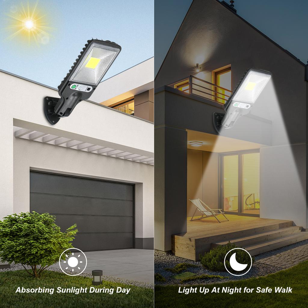 30PCS COB Solar Powered Energy Street Light Outdoor Lamp Sensitive Light Control/ PIR Motion