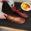 Fashion Soft Footwear Round Toe Women Ballet Flats Shoes Casual Female Shallow Fashion Buckle Strap Ladies Mary Janes Flats Shoes new