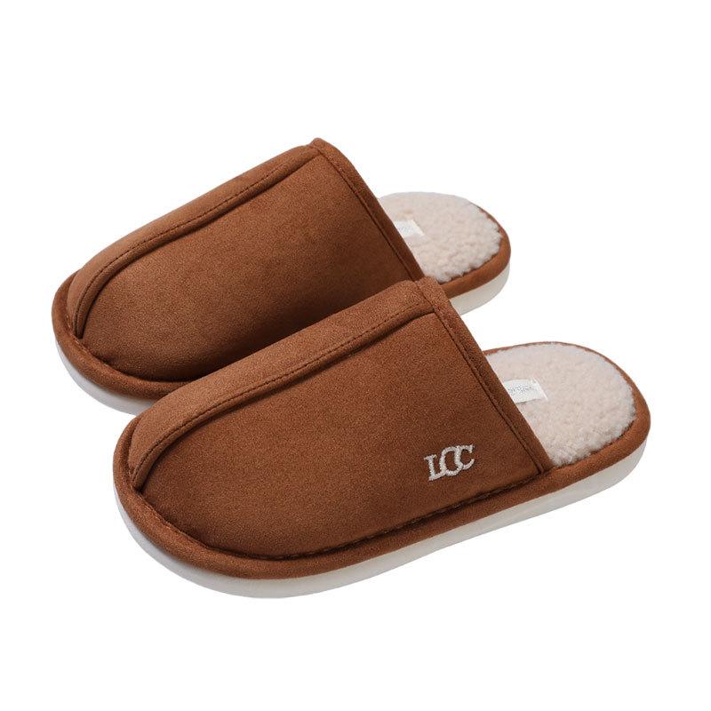 Cixi cotton slippers couple autumn and winter 2025 new non-slip indoor warm simple velvet breathable slippers